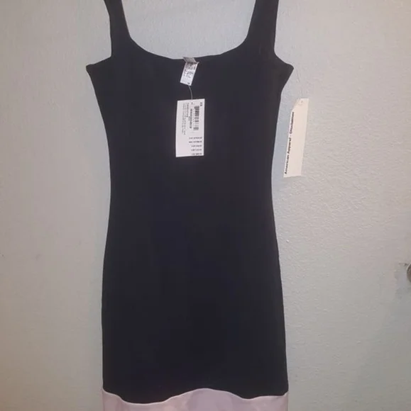 American Apparel Ponte Color Block Mini Tank Dress - Picture 3 of 5